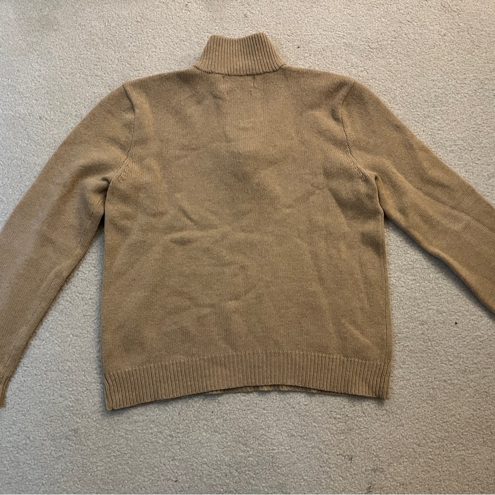 Ralph Lauren Men's Camel Zip-Up Sweater - Picture 6 of 6